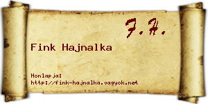 Fink Hajnalka névjegykártya